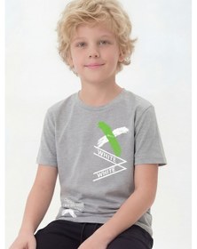 Resim Fyk Kids 3'lü White Yazı Baskılı Yuvarlak Yaka Kısa Kollu Erkek Çocuk Yazlık Tişört Gri - Turuncu 