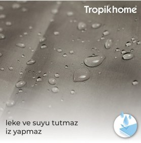 Resim Jackline Beyaz Polyester Kumaş Büyük Boy Banyo Perdesi 240x200cm Yerli Üretim Askı Aparatı Plastik C-halka 