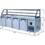 Resim Galleyz Servis Buzdolabı - 4 Kapılı - Camlı - 230x70x85 Cm 