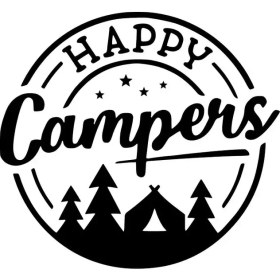 Resim Happy Campers Duvar Dekor Sticker 40 x 40 cm 