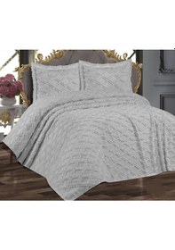 Resim Prestij Puffy Yakut Çift Kişilik Yatak Örtüsü, Pike Örtüsü-gri Gri 