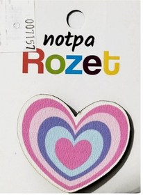 Resim Notpa Rozet Ahşap Kalp Renkli - 3 Adet Çok Renkli 
