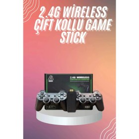Resim 4K Game Stick Oyun Konsolu 2.4g Kablosuz Çift Kol Nostaljik Oyunlar 