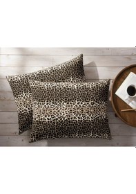 Resim More Home Kapaklı Yastık Kılıfı 2 Adet 50x70 cm Leopar Desenli Siyah 