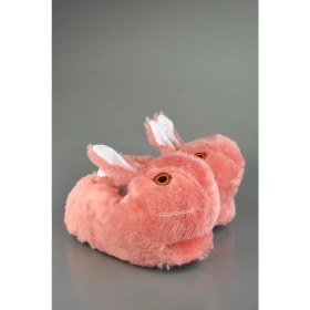 Resim Sevimli Tavşan Figürlü Gülkurusu Peluş Panduf Kadın Beden 31 - 34 Konforlu Kullanım 