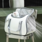 Resim 1 adet Taşınabilir Kedi ve Küçük Köpekler için Pet Taşıyıcı Sırt Çantası - Nefes Alabilen Fileli Ventilasyon, Ergonomik Tasarım ile Ayarlanabilir Askılar, Katlanabilir Crossbody Kafesi, Dış Mekan Seyahatleri, Veteriner Ziyaretleri 