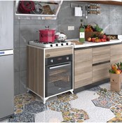 Resim Kenzlife Ankastre Modülü Kabini Lantanyum Crd Fırın Ocak Dolabı Sabit Tabla Ayaklı 