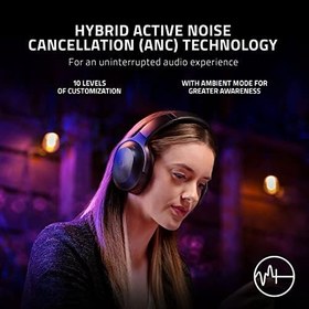 Resim Razer Barracuda Pro - Kablosuz Oyun Kulaklığı (Hibrit ANC, THX Akromatik Ses Amplifikatörü, SmartSwitch Çift Kablosuz, TriForce 50mm Sürücüler, Entegre Beamforming Gürültü Önleyici Mikrofonlar) Siyah 