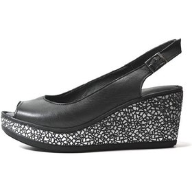 Resim Beety 23BY07.2036 Hakiki Deri Siyah Dolgu Topuklu Kadın Sandalet Siyah 