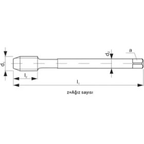 Resim Fett M18 Narex 3000 Dın N-376LH (6g) Hsse Düz Kanal Sol Makina Kılavuzu 
