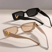 Resim 2 adet Y2K Retro Moda Gözlüğü - Siyah Dikdörtgen Çerçeve ile V-Şekilli Lensler, Hafif Plastik, Müzik Festivalleri, Günlük Kullanım ve Hediye Verme için Mükemmel, Festival Gözlüğü, Şık Gözlük, Dayanıklı Gözlük 