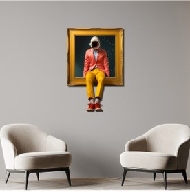 Resim Uzaydaki Adam Metal Tablo 