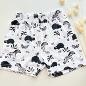 Resim Hipopotam Siyah Beyaz Desen Yazlık %100 Pamuk Şort Çok Renkli 