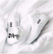 Resim LİASSHOES siyah palyaçolu x keten çocuk spor ayakkabı sneaker 
