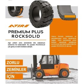 Resim ATİRE Atire 2.50-15 Segmanlı Premium Plus Rock Solid Siyah Dolgu Forklift Lastiği 