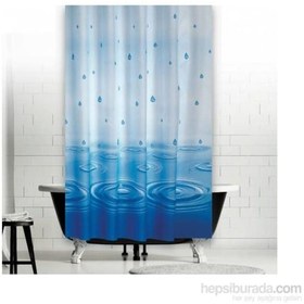 Resim Zethome Jackline Banyo Duş Perdesi 5020 Çift Kanat Mavi 2X120X200 