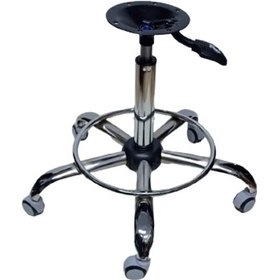 Resim Kendinden Çemberli Bar Taburesi Yıldız Ayağı Krom Pistonlu Mekani 