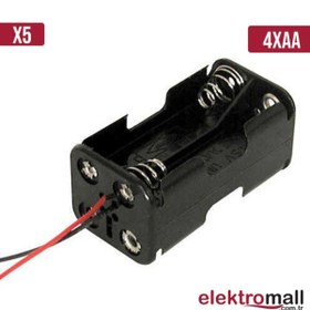 Resim ELEKTROMALL 4'lü Aa Boy Pil Yuvası - Pil Kutusu 2x2 Çift Taraflı - 5 Adet 