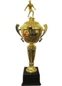Resim ASOS Büyük Boy Metal Çanaklı Futbol Figürlü Ödül Kupası ( 50 Cm ) 