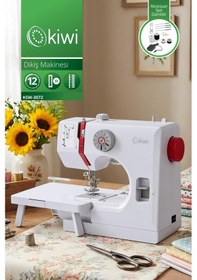 Resim Kiwi Ksw-3072 Dikiş Makinesi 12 Desen & Çift İplik & Ayak Pedallı Beyaz 