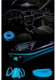 Resim Her Araca Uyumlu Universal İp Neon Led - Buz Mavi Renk 5 Metre 12v 
