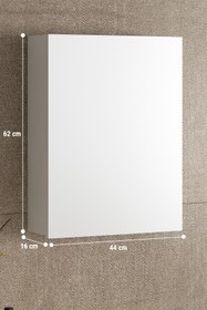 Resim ÖZCEDEN Yıldız 45 cm Beyaz MDF Aynalı Asma Banyo Üst Dolabı 