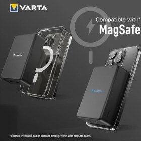 Resim Varta Power Bank 10.000MAH, Powerbank Magnetico, Mag Pro Power On Demand, Caricabatterie Portatile Con USB C, Compatibile Con Magsafe E Qi Standard (Per Compatibilità Con E), Grigio 