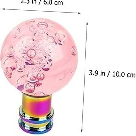 Resim ibasenice 1 Bilgisayar Küresel Dişli Kafası Vites Kolu Siyah Düğme Aşağı Basma Düğmesi Otomatik Vites Topuzu Vites Kolları Otomatik Araba Kolu Topuzu Kaldıraç Akrilik Yarış Arabası Teçhizat 
