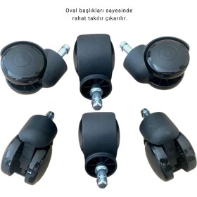 Resim Hayal Sepeti Ofis Çalışma Koltuğu Tekerleği 5 Adet Dayanıklı 