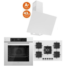 Resim Ferre Icon Plus 75 Serisi QBL63CB-SS036-D078SA 3lü Cam Ankastre Set 