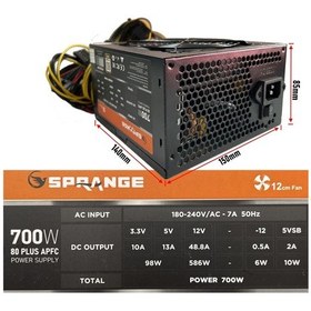 Resim Sprange PS700-80P 700 W 80+ Bronze Power Supply Güç Kaynağı 