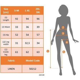 Resim Ge Ticaret Kadın Bel Büzgü Ve Düğme Detay Kapri Keten Pantolon Bej 
