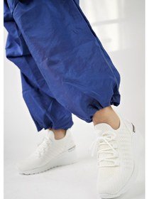 Resim Muggo Tyra Garantili Kadın Ortopedik Yüksek Taban Günlük Bağcıklı Triko Sneaker Spor Ayakkabı 001 