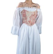 Resim Gulirifei Kadın Y2k Camiş Çiçek Büstiyer Korse Balık Kemikli Streetwear Bej Xl 