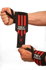 Resim Dex Supports Wrist Wraps - Spor Bilek Desteği 2'li Paket Kırmızı Siyah 