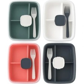 Resim Storemax Store Sızdırmaz Lunch Box – 3 Bölmeli Yemek Kabı | Öğle Yemeği Kutusu | Saklama Kabı | Bpa Içermez (Yeşil) 