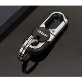 Resim Teltree Erkekler İçin Metal Anahtar Zinciri, Dayanıklı Çift Çember, Ticari Bel Taşıma, Siyah A3746 