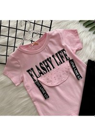 Resim Turuncu Gardrop Flashy Life Taytlı Kız Çocuk Takım Pembe 