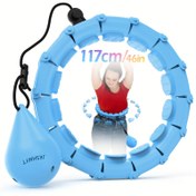 Resim JKSHMYT Ayarlanabilir Ağırlıklı Fitness Çemberi 24 Ayrılabilir Bağlantı ile - 116.84cm Egzersiz Çemberi Kadınlar için, ABS Malzeme, Pilates, Ev Egzersiz Ekipmanları, Şükran Günü, Noel, Cadılar Bayramı için İdeal 