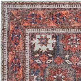Resim Cool halı Private Bordo Yolluk Koridor Halısı Etnik Desen Otantik Şönil Halı Yıkanabilir Eskitme Vintage Halı 