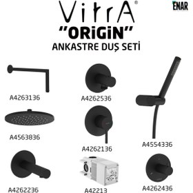 Resim VitrA Origin Ankastre Duş Seti - Mat Siyah - 8 Parça 