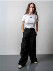 Resim Zekids Kız Çocuk Fitilli Metal Yazılı Yarım Kollu Kaşkorse Crop-15804 Beyaz 