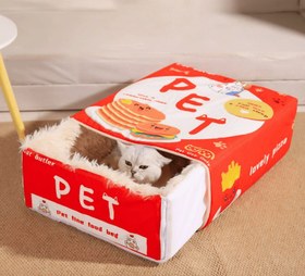 Resim Paw Portal Özel Tasarım Kedi Yatağı - L 55*45*20 cm / Kırmızı 