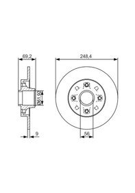Resim Citroen C4 Arka Fren Diski 2005-2011 Bosch 0986479s43 2adettir 
