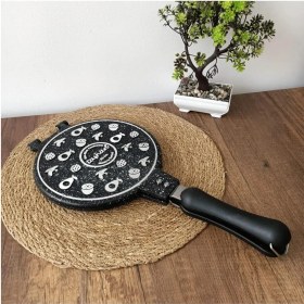 Resim Lüks Döküm Waffle Makinesi - Bakalit ( Plastik ) Saplı Ocak Üstü Waffle Tavası 