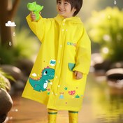 Resim Erkek Çocuklar İçin Canlı Sarı Dinozor Yağmurluk - Su Geçirmez EVA Malzeme, Bol Kesim, Karikatür Dinozor ve Bulut Tasarımı, Dış Mekan Oyunları ve Okul İçin Mükemmel, Kız Çocukları İçin Yağmurluk, Eğlenceli Gençlerin Giyimleri, Eğlenceli Gençlerin Modası, Dayanıklı Gençlerin Giyimleri 