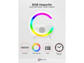 Resim Aggiy Bluetooth Hoparlör 15W Kablosuz Wireless Şarj Rgb Masa Gece Lambası Müzik Çalar AG-2301 