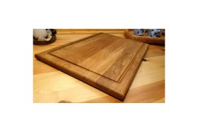 Resim Feyza Design El Yapımı Ahşap Oluklu Kesme Tahtası 39 Cm, Doğal ve Şık Sunum Eşyası 
