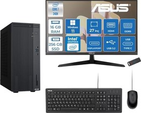 Resim Asus Expertcenter P500MV Intel® Core™ Ultra 7 240H 5.2ghz Aı 16GB Ddr5 256GB SSD 27"120Hz Intel® Graphics WIN11PRO Mini Tower Masaüstü Bilgisayar E724016512B0DP01+ZETTAUSBBELLEK 