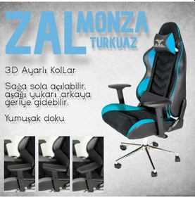 Resim Herkese Mobilya Zal - Monza Turkuaz Üst Seviye Oyuncu Koltuğu 